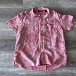 Tasso Elba Island Men's Hawaiian‎ Shirt Tropical Print Silk Linen Blend Size XL